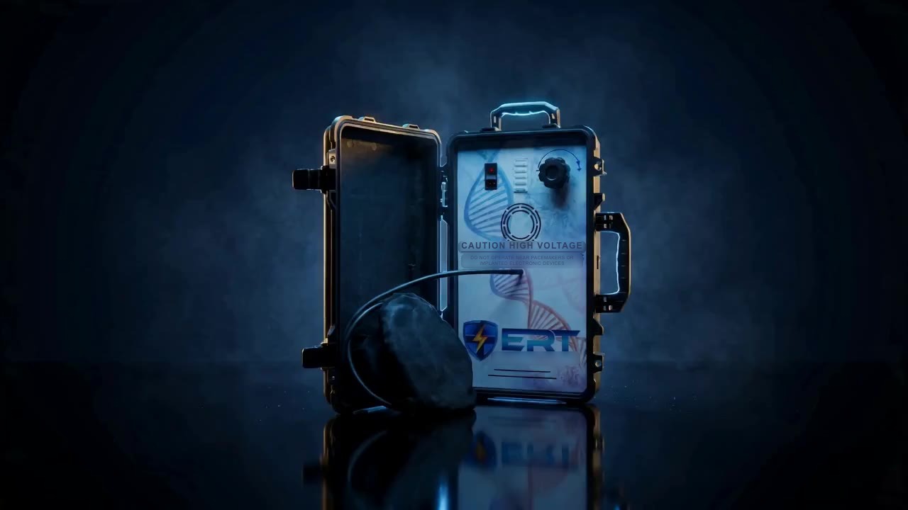 ERT PEMF+ system in its protective case